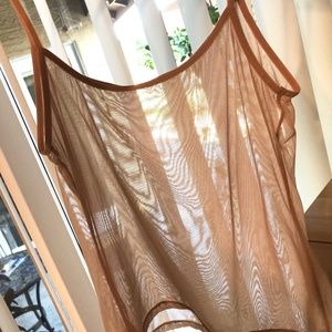 Sheer J.CREW Women's Tank Top Sleeveless Cami Nude